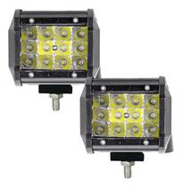 Kit 2 Farol Milha Auxiliar 12led 36w 9v60v Retângulo Offroad