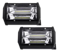 Kit 2 Farol Milha Auxiliar 24led 72w 9v60v Retangulo Offroad