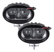 Kit 2 Farol Milha Auxiliar 2led 20w 9v80v Oval Offroad 6500k