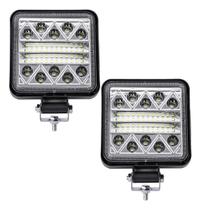 Kit 2 Farol Milha Auxiliar 34led 102w 9v36v Quadrado Offroad