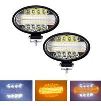 Kit 2 Farol Milha Auxiliar 48led 144w Oval Offroad Strobo