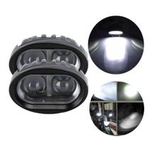 Kit 2 Farol Milha Led Oval Auxiliar Spot 20w Universal Automotivo Off-road Kit 2 Farol Milha Led Oval Auxiliar Spot 20w Universal Automotivo Off-road