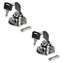 Kit 2 Fechadura Para Móveis Gavetas Tambor 22mm C/ 2 Chaves
