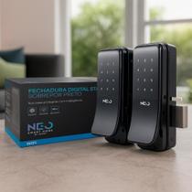 Kit 2 Fechaduras Digitais Stark Biométrica Neo Avant Preto Sobrepor Teclado Touch