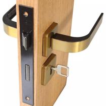 Kit 2 Fechaduras Interna Quarto + 1 Externa Sala Bronze - MGM