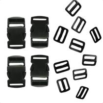 Kit 2 Fechos Engate Rápido 30mm Com 4 Reguladores Camping Kit 2 Fechos Engate Rápido 30mm Com 4 Reguladores Camping