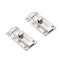 Kit 2 Fechos Travas Tramela Deslizantes de Aço Inoxidável para Porta Armário 6,5cm Fechadura