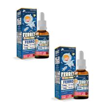 Kit 2 FERRIX Ferro infantil 2x30ml Morango Flora Nativa