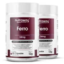 Kit 2 Ferro Nutraway 34 Mg 60 cápsulas