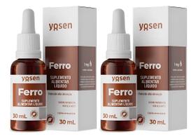 kit 2 Ferro Ydrosolv Líquido Yosen Em Gotas 30ml Sabor Framboesa