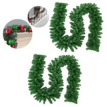 Kit 2 Festao Aramado Verde 35Cm X 2Metros 130 Galhos Enfeite Natal Decoracao Natalina