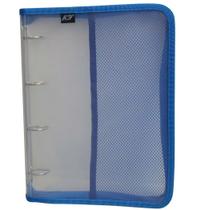 Kit 2 Fichários 4 Furos - Pasta Universitária Pvc Azul - Acp