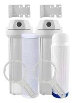 Kit 2 Filtro 9 3/4 1 Cartucho Recarregável 1 Carvão Ativado Branco Sem Voltagem