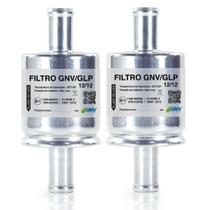 Kit 2 Filtros 12mm Metal Gnv Shop P/ Lovato Zavoli Sgv Tury