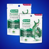 Kit 2 Fio Dental Flosser Dual Technique 20un GUM Kit 2 Fio Dental Flosser Dual Technique 20un GUM