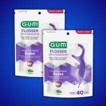 Kit 2 Fio Dental Flosser Ultra Deslizante 40un GUM Kit 2 Fio Dental Flosser Ultra Deslizante 40un GUM