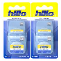 Kit 2 Fio Dental Hillo Pockete com 2 Unidades de 25m cada