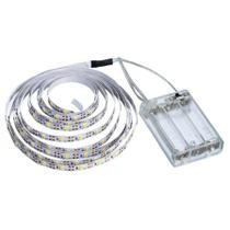 Kit 2 Fio Fita LED 120 Lâmpadas Luz Branca LED 2m À Pilha