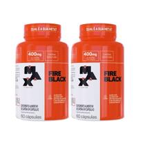 Kit 2 Fire Black 60 Caps Termogênico Desempenho e Resistência Max Titanium