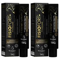 Kit 2 FisioFort Premium Pomada Massageadora Preta 300g Gel Bio Instinto Massagem Aroma Suave Arnica