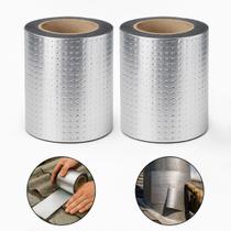 Kit 2 Fita Adesiva Impermeável Prática e Resistente 20cm x 10m Prateada Telhado Calhas Dutos