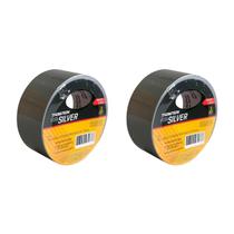Kit 2 Fita Adesiva Silver Tape Reforçada 48mm X 5m Cor Prata