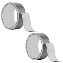 Kit 2 Fita Adesiva Silver Tape Reforçada Prata Cinza Multiuso 45X5 Rolo Forte Vedação Tecido Ferja