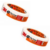 Kit 2 Fita Crepe 18 24 48mm x 50m 3M Pintura Proteção Geral Kit 2 Fita Crepe 18 24 48mm x 50m 3M Pintura Proteção Geral