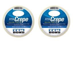 Kit 2 Fita Crepe 24mm X 50m Tek Bond Uso Geral Resistente - TEKBOND