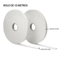 Kit 2 Fita De Espuma Branca Adesiva 10m 20mm Vedação Isolam.