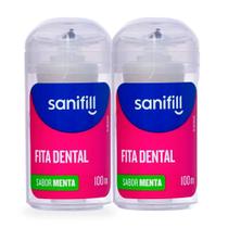 Kit 2 Fita Dental Sanifill Menta 100m 1 Unidade