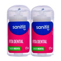 Kit 2 Fita Dental Sanifill Sabor Menta 125 Metros 1 Unidade