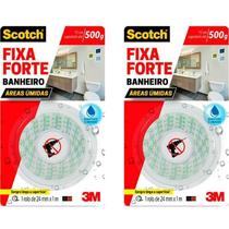 Kit 2 Fita Dupla Face 3M Fixa Forte Banheiro 24Mm X 1,5M Áreas Úmida Branco Kit 2 Fita Dupla Face 3M Fixa Forte Banheiro 24Mm X 1,5M Áreas Úmida Branco