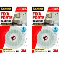 Kit 2 Fita Dupla Face 3M Fixa Forte Banheiro 24Mm X 1,5M Áreas Úmida