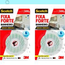 Kit 2 Fita Dupla Face 3M Scotch Fixa Forte Banheiro 24 Mm X