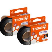 Kit 2 Fita Isolante De Alta Performance Anti-Chama Segurança Para Instalações Elétricas 5M Tigre Kit 2 Fita Isolante De Alta Performance Anti-Chama Segurança Para Instalações Elétricas 5M Tigre