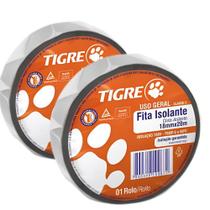 Kit 2 Fita Isolante De Uso Geral Preta Segurança Para Instalações Elétricas Rolo De 18mmx5M Tigre Kit 2 Fita Isolante De Uso Geral Preta Segurança Para Instalações Elétricas Rolo De 18mmx5M Tigre