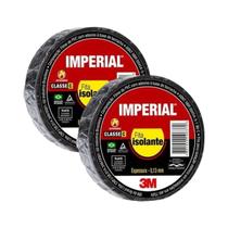 Kit 2 Fita Isolante Imperial Slim 5 Metros x 18mm Preto Antichamas 3M Kit 2 Fita Isolante Imperial Slim 5 Metros x 18mm Preto Antichamas 3M