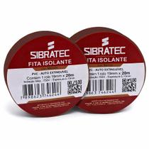 Kit 2 fita isolante marrom 19mm x 20mt sibratec