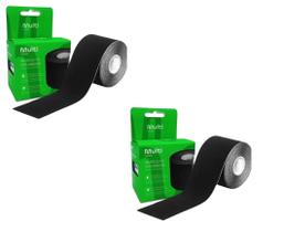 Kit 2 Fita Kinésio Muscle Fix 50 X 5000 Preta - Multilaser