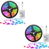 KIT 2 Fita Led 300 Leds Colorido Bivolt 5m Decoração