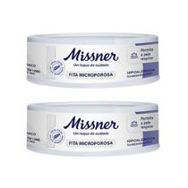 Kit 2 Fita Microporosa Branca 1,2cm X 4,5m - Missner Kit 2 Fita Microporosa Branca 1,2cm X 4,5m - Missner