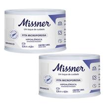 Kit 2 Fita Microporosa Branca 2,5cm X 4,5m - Missner