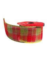 Kit 2 Fita Natal Aramada Xadrez Decoração Rolos de 3,8CMX3M Kit 2 Fita Natal Aramada Xadrez Decoração Rolos de 3,8CMX3M