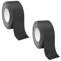 KIt 2 Fita Silver Tape Adesiva Preta 48mm x 10 metros Mágica Isolante Reparos Embalagem Dutos