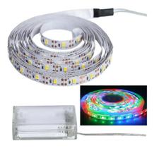 Kit 2 Fitas 120 Led 2M Autoadesiva Pilha Decoração COLORIDA Kit 2 Fitas 120 Led 2M Autoadesiva Pilha Decoração COLORIDA