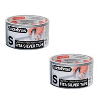 Kit 2 Fitas Adesiva Silver Tape Multiuso Reforçada 48Mmx5M