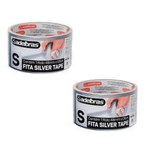 Kit 2 Fitas Adesiva Silver Tape Multiuso Reforçada 48mmx5m