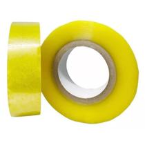 Kit 2 Fitas Adesiva Transparente 200 metros Embalar Yesnio Amarela