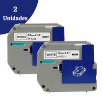 Kit 2 Fitas Compatíveis P/ Rotuladora Brother M231 M-K231 Pt 70 80 90 12mm